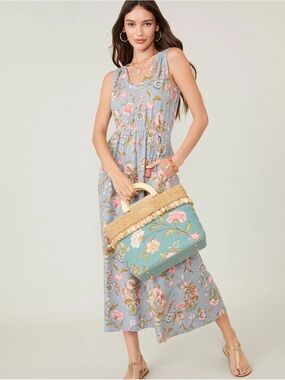 Spartina 449 Jane Jaradinere Lenea Blue Floral Maxi Dress
